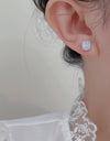 High Quality Natural Moonstone 925 Sterling Silver Stud Earrings