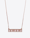 Inlaid Cubic Zirconia Bar Pendant Necklace