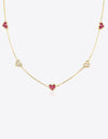 Inlaid Zircon Heart Necklace