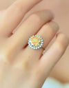 925 Sterling Silver 2 Carat Moissanite Sunflower Ring