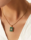 Square Pendant Twisted Chain Necklace