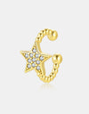 Inlaid Zircon Star Single Cuff Earring