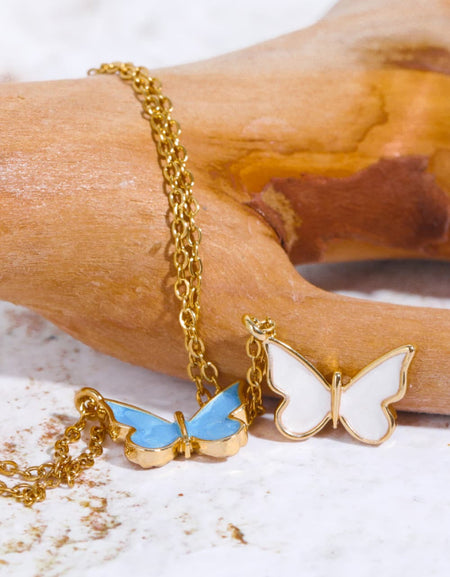 Butterfly Pendant Copper 14K Gold-Plated Necklace