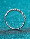 Moissanite Rhodium-Plated Half-Eternity Ring