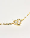 Inlaid Zircon Heart Necklace