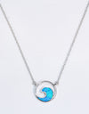 Opal Wave Pendant Necklace