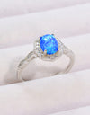 Opal and Zircon 925 Sterling Silver Ring