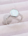 Opal Hexagon 925 Sterling Silver Ring