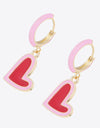 5-Pair Wholesale Contrast Heart-Shaped Drop Earrings