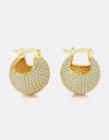 Inlaid Cubic Zirconia Brass Earrings