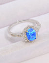 Opal and Zircon 925 Sterling Silver Ring