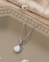 Opal Round Pendant Chain Necklace