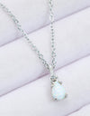 Opal Pendant 925 Sterling Silver Chain-Link Necklace