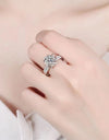 2 Carat Moissanite Floral Platinum-Plated Ring