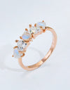 Moonstone and Zircon Heart Ring