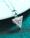 925 Sterling Silver Triangle Moissanite Pendant Necklace