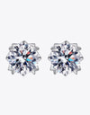 925 Sterling Silver 4 Carat Moissanite Stud Earrings