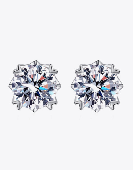 925 Sterling Silver 4 Carat Moissanite Stud Earrings