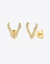 Zircon Letter V Stud Earrings