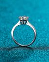 925 Sterling Silver Moissanite Adjustable Ring