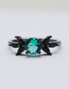 Paraiba Blue Zircon Leaf Ring