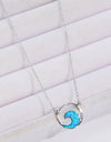 Opal Wave Pendant Necklace