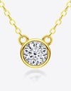 925 Sterling Silver 1 Carat Moissanite Round Pendant Necklace