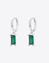 Retro 925 Sterling Silver Cubic Zirconia Drop Earrings