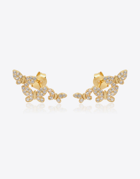 Zircon Butterfly 925 Sterling Silver Earrings