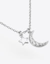 Zircon Star and Moon Pendant Necklace