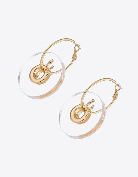 Contrast Hoop Drop Earrings