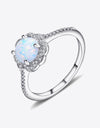 Platinum-Plated 4-Prong Opal Ring