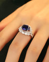 5 Carat Lab-Grown Sapphire Platinum-Plated Ring