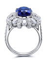 5 Carat Lab-Grown Sapphire Flower Shape Ring