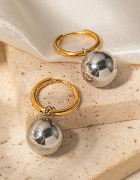 18K Gold-Plated Copper Ball Drop Earrings