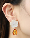 Contrast Teardrop Drop Earrings