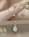 Opal Oval Pendant Chain Necklace