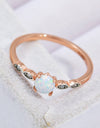 Opal Contrast Platinum-Plated Ring