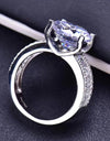 Platinum-Plated 5 Carat Moissanite Side Stone Ring