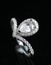 2 Carat Moissanite Teardrop Ring