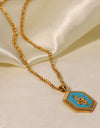 18K Gold Plated Snake Geometric Pendant Necklace