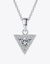 925 Sterling Silver Triangle Moissanite Pendant Necklace