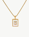 Square Pendant Twisted Chain Necklace