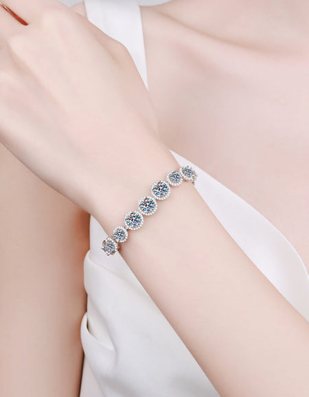 925 Sterling Silver 10.4 Carat Moissanite Bracelet