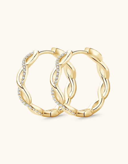 Moissanite Crisscross Hoop Earrings