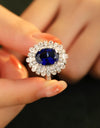 5 Carat Lab-Grown Sapphire Flower Shape Ring