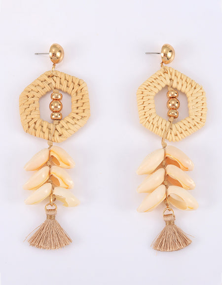 Tassel Shell Copper Earrings