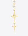 Inlaid Zircon 925 Sterling Silver Single Chain Earring