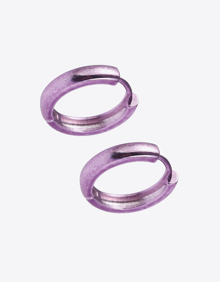 Minimalist Huggie Earrings in Lavender