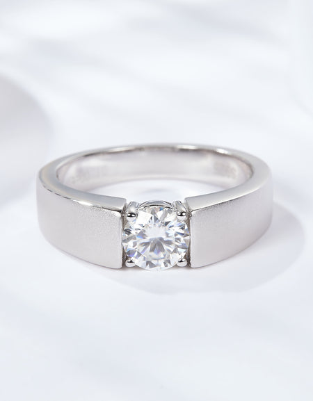 925 Sterling Silver I Carat Moissanite Ring